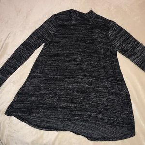 Open back long sleeve turtle neck